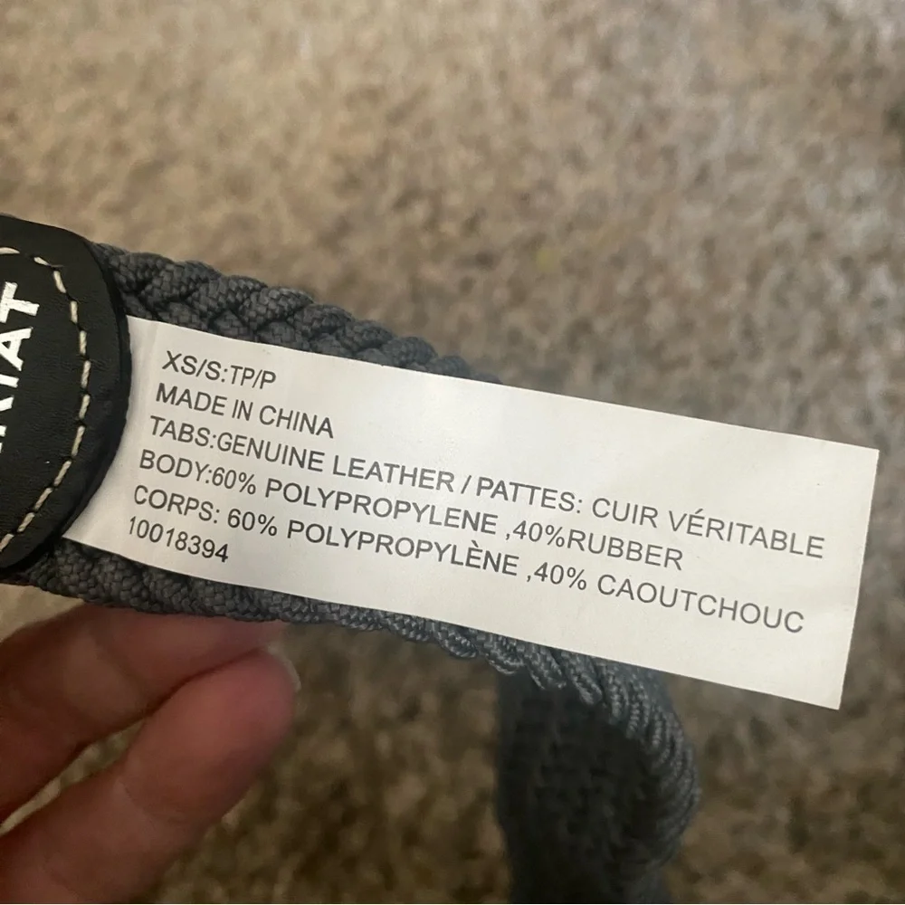 NWT Ariat Men’s Grey One Rail Woven Belt Size XS/S